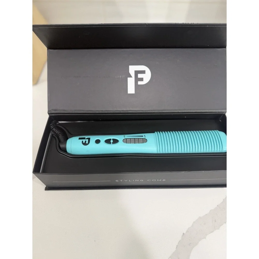 PROFASHION The Almighty Hair Straightener Comb Ceramic, 6 Heat, Blue/Black NEW